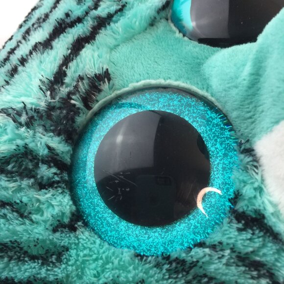 Ty Beanie Boos Tess Teal Tiger Plush Jumbo 17" Justice Exclusive Stuffed Toy - Picture 8 of 8